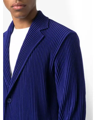 Homme Plissé Issey Miyake リブ編みノッチドラペル シングルブレストブレザー - サムネイル5
