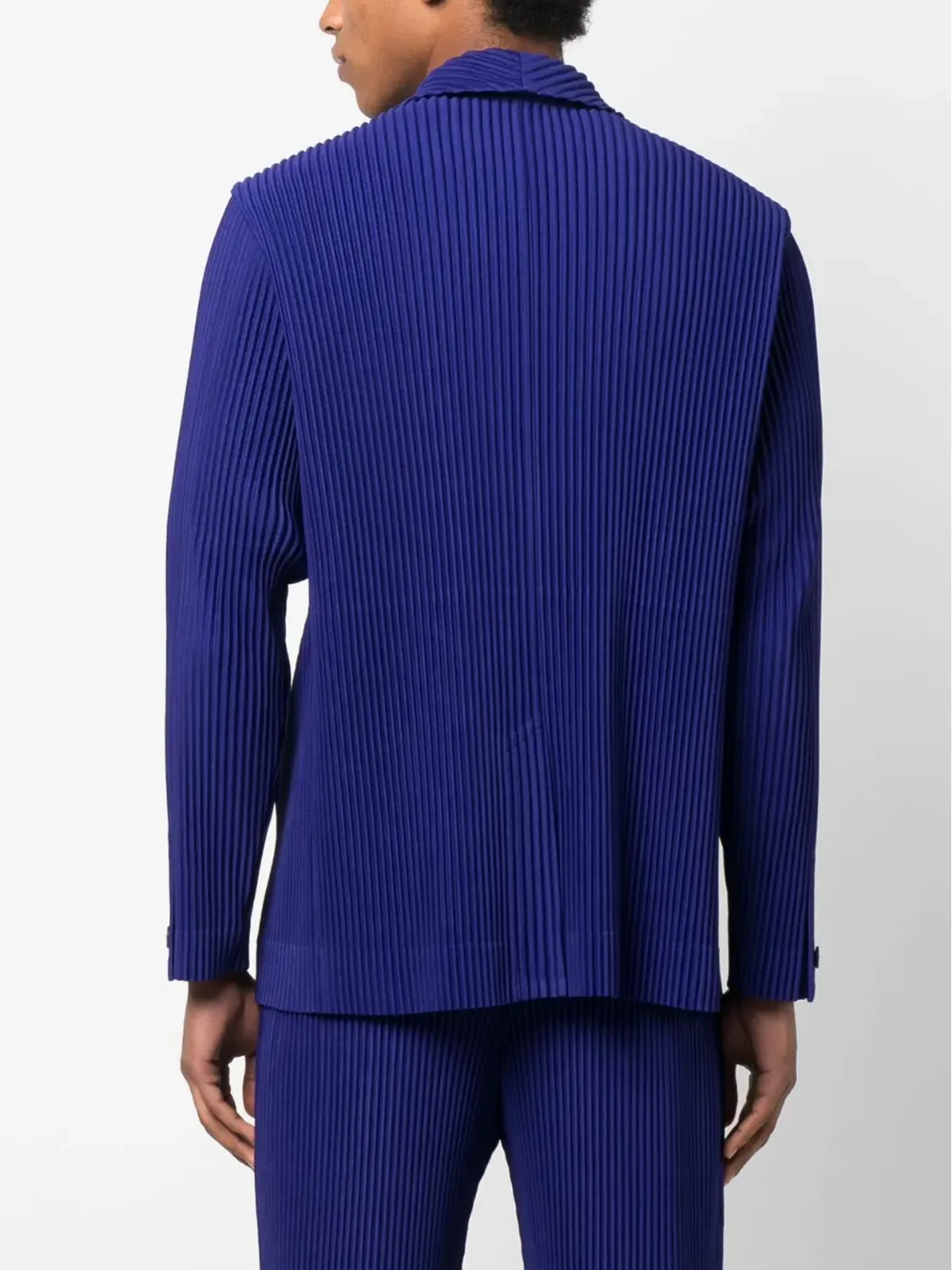 Homme Plissé Issey Miyake リブ編みノッチドラペル シングルブレストブレザー - 画像4