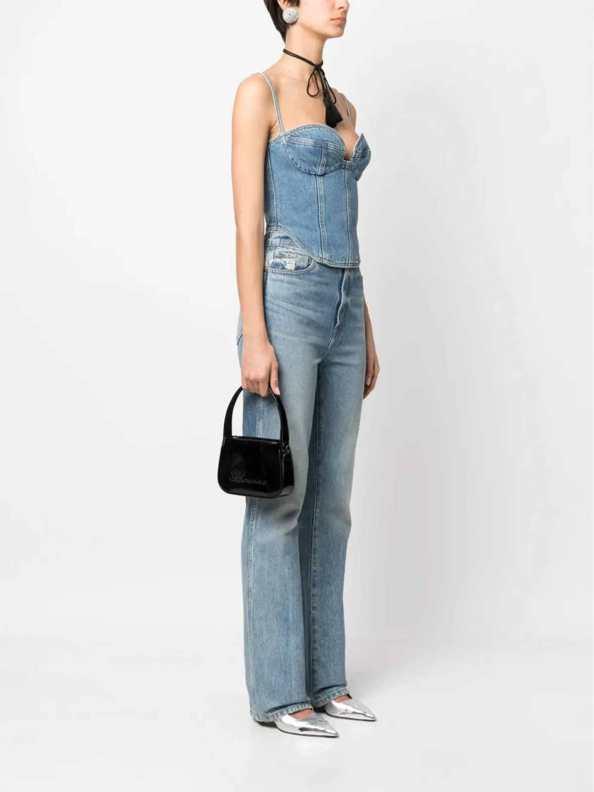 Blumarine ロゴディテール レザー ミニバッグ - Black - 画像2