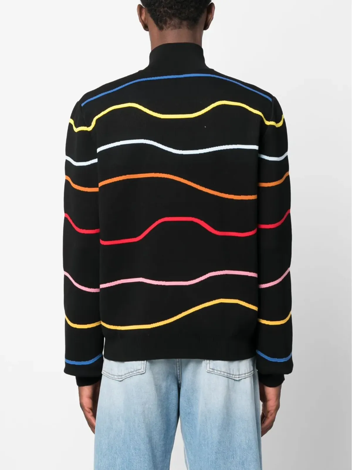 Marni ストライプ柄コットンカーディガン - ブラック - 画像4