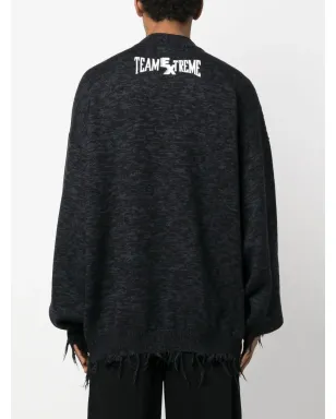 VETEMENTS embroidered-logo long-sleeve sweatshirt - Black - サムネイル4