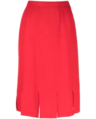 Saint Laurent Pre-Owned 1980年代 スリットディテール ストレートカット スカート - レッド - サムネイル1