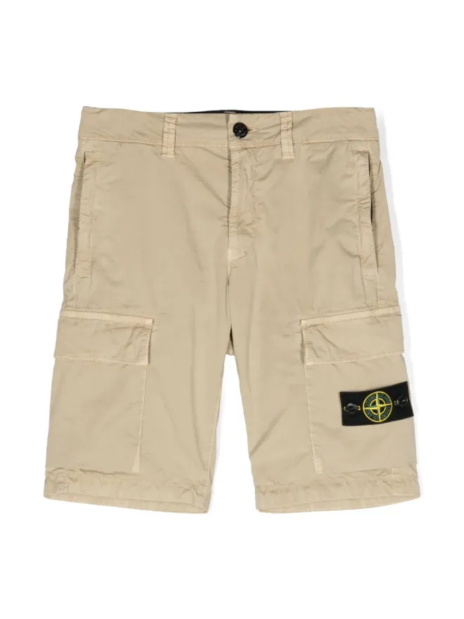 Stone Island Junior Stone Island Junior ロゴパッチカーゴポケットショーツの商品画像