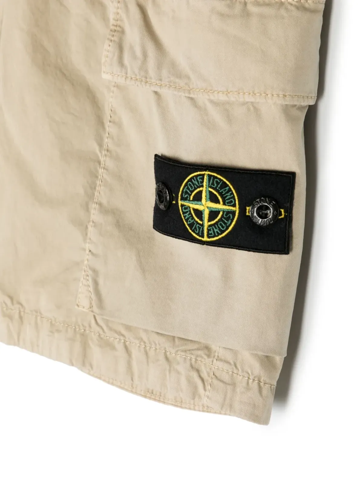 Stone Island Junior ロゴパッチカーゴポケットショーツ - 画像3