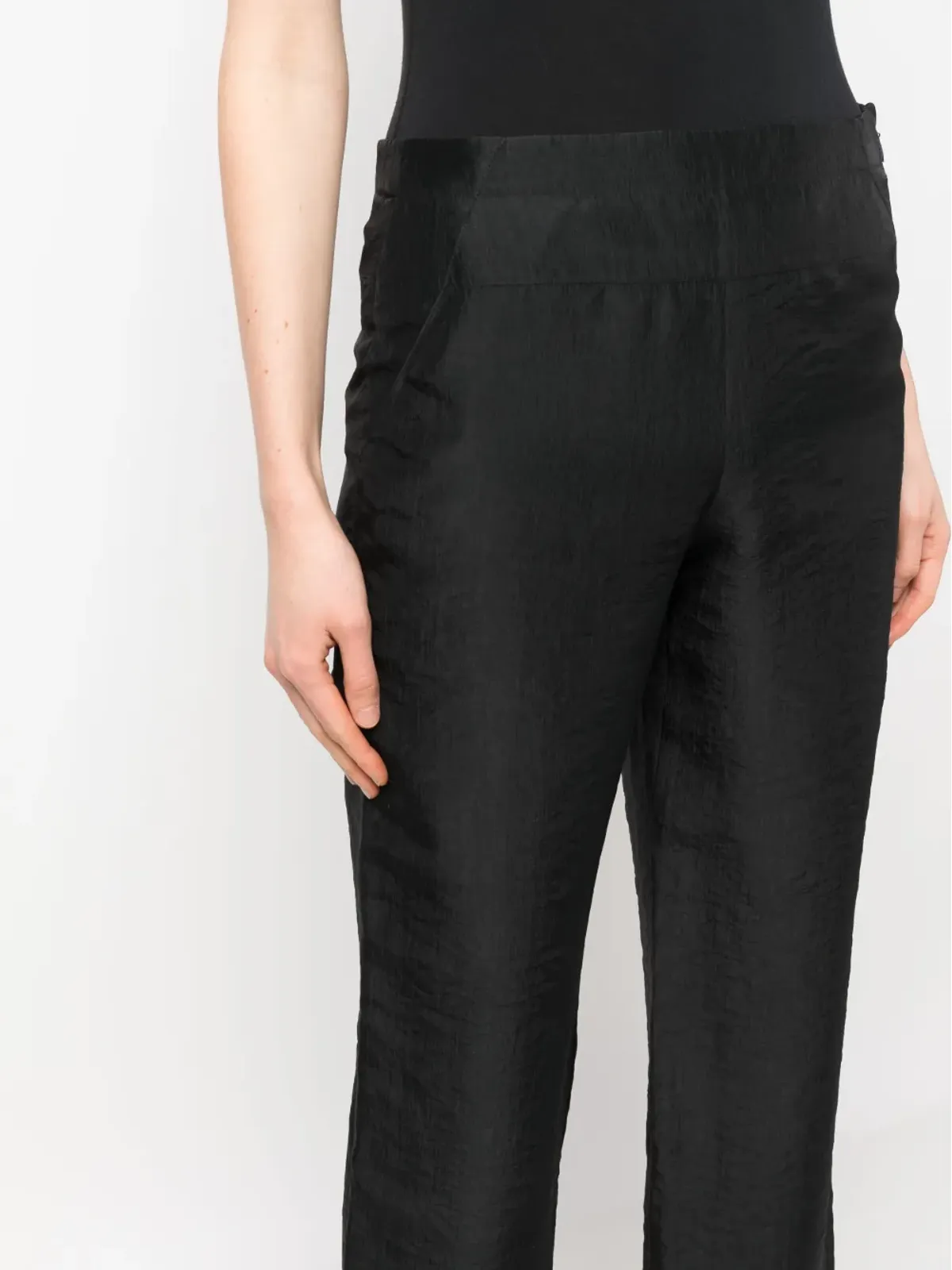 Giorgio Armani Pre-Owned 2000年代 ワイドレッグ シルクパンツ - ブラック - 画像5