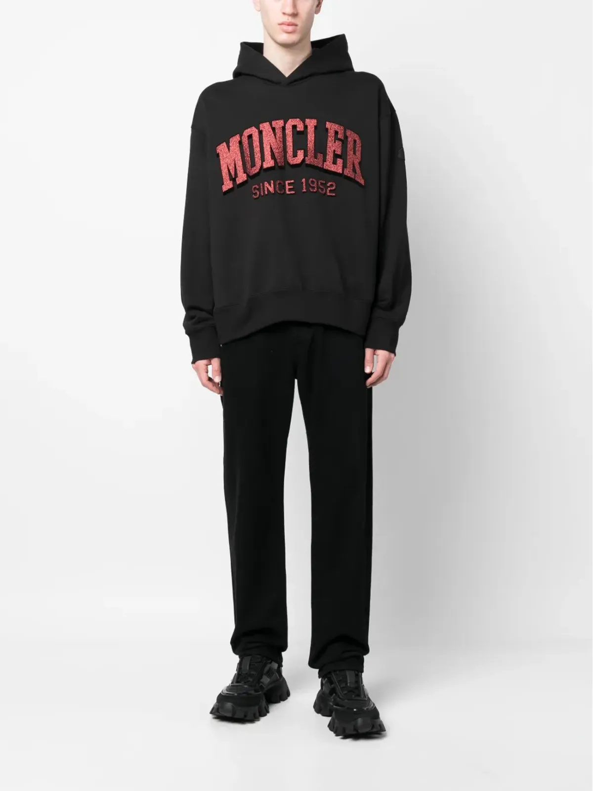 Moncler グリッターロゴプリント フーディ - 画像2