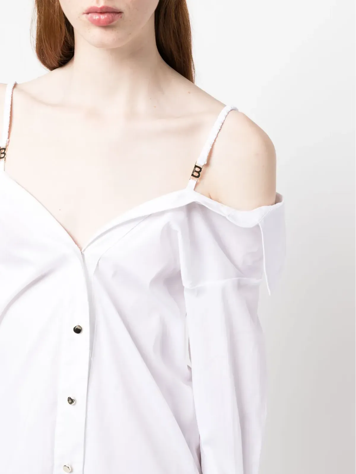 Blugirl オフショルダーシャツドレス - 画像5