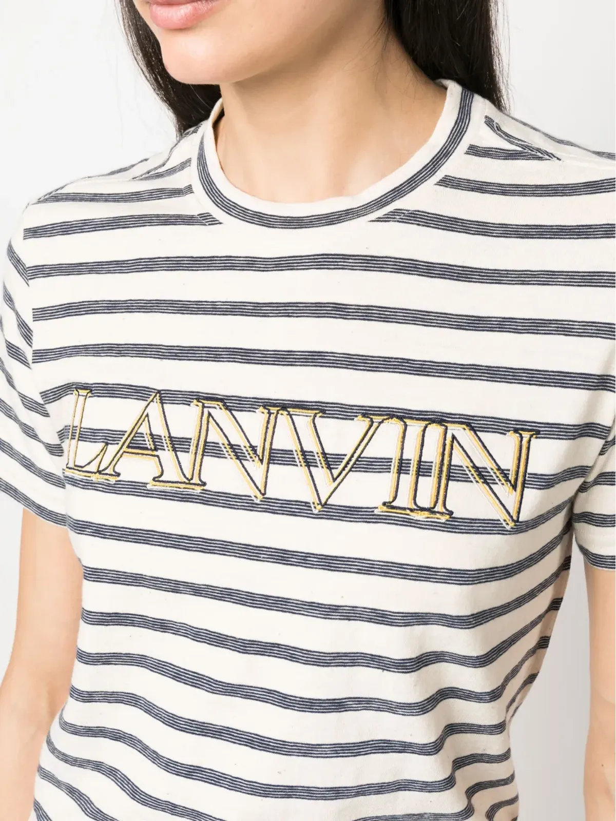 Lanvin ロゴプリントストライプTシャツ - 画像5