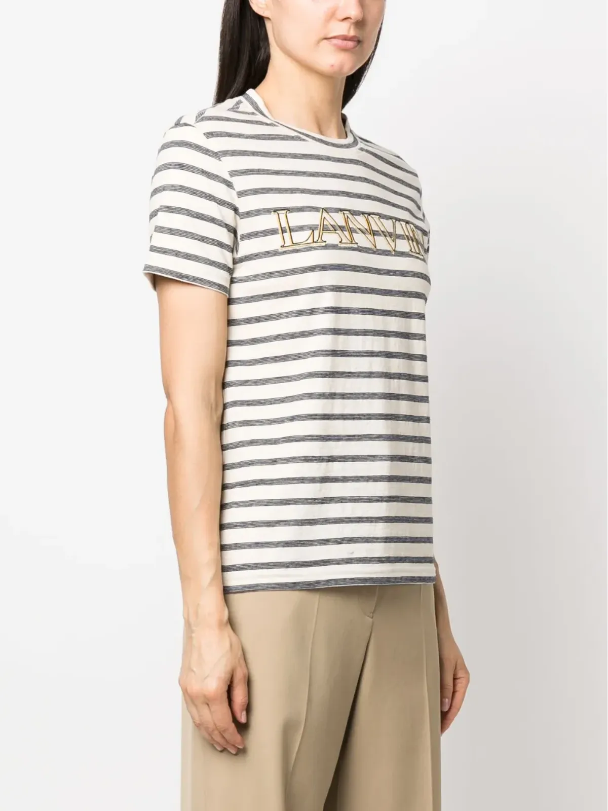 Lanvin ロゴプリントストライプTシャツ - 画像3