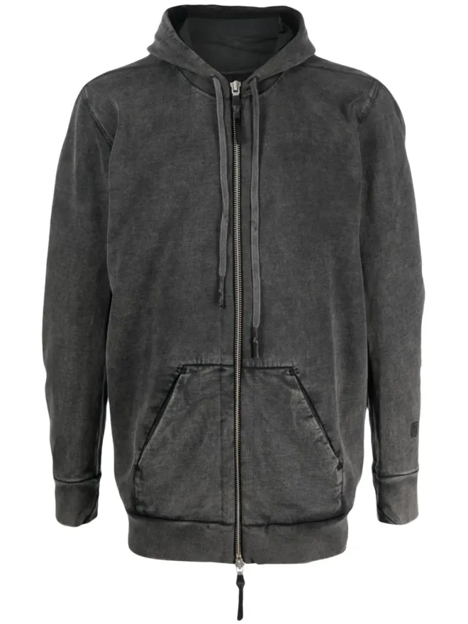 Boris Bidjan Saberi Boris Bidjan Saberi フェード加工のコットンフード付き長袖パーカーの商品画像