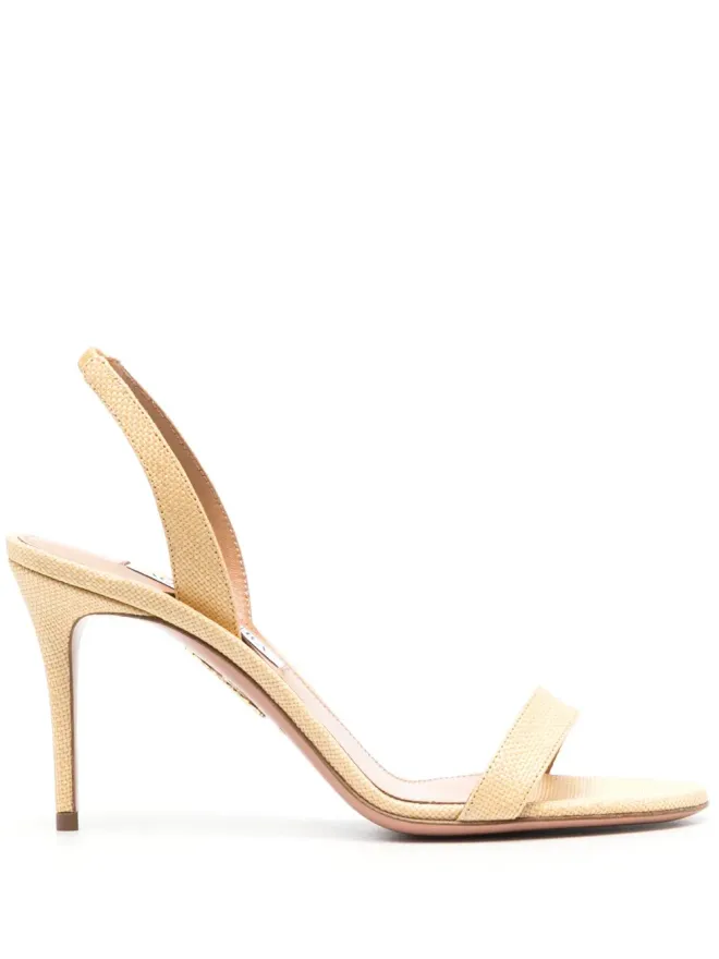 Aquazzura Aquazzura シングルストラップ レザーサンダル - ベージュ系の商品画像
