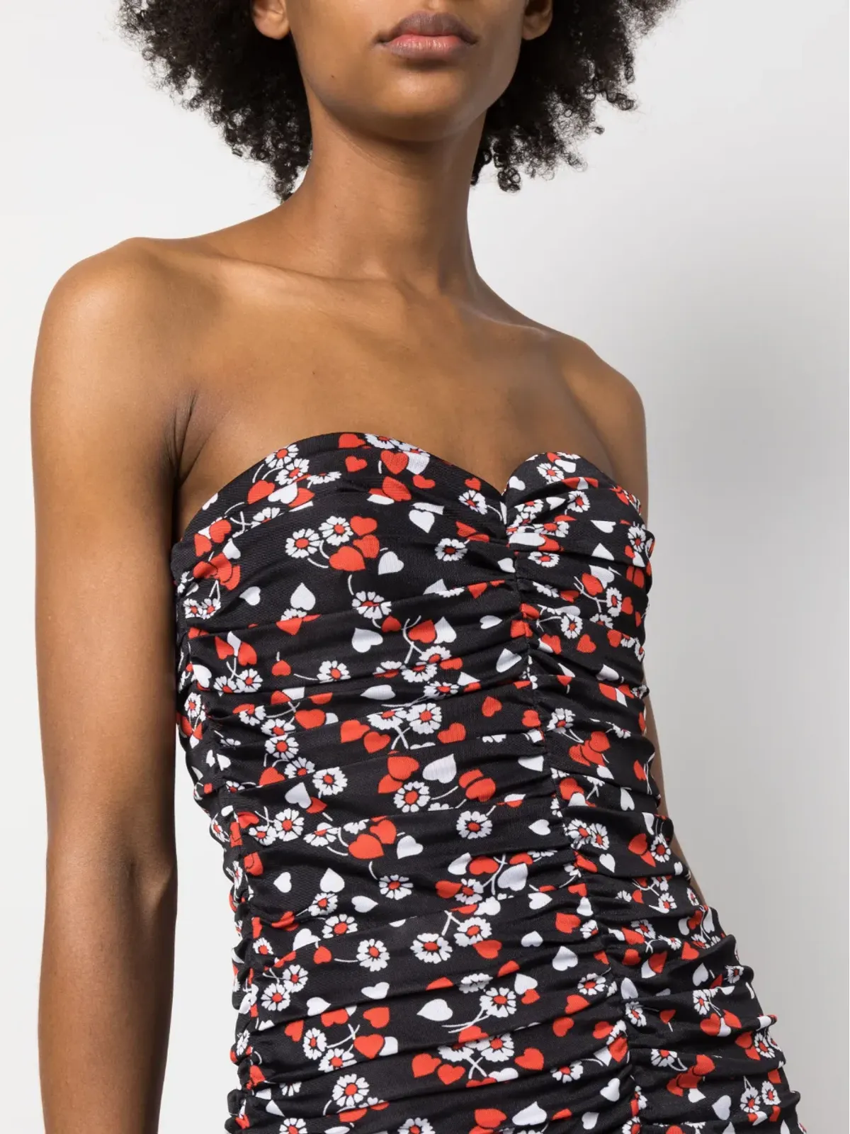 Moschino 花柄プリントのストラップレス・ミニドレス - 画像5