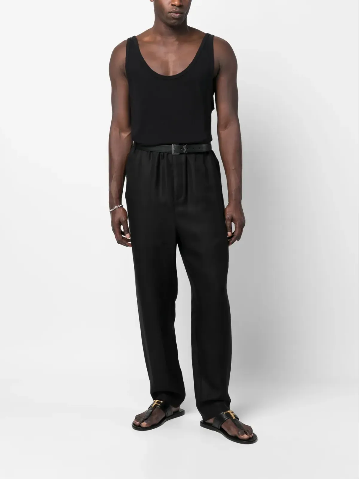 Saint Laurent ハイウエスト テーパードパンツ - 画像2