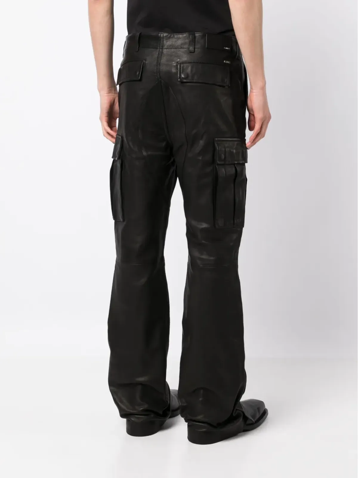AMIRI ロゴプレート ポリッシュ仕上げ トラウザーズ - 画像4