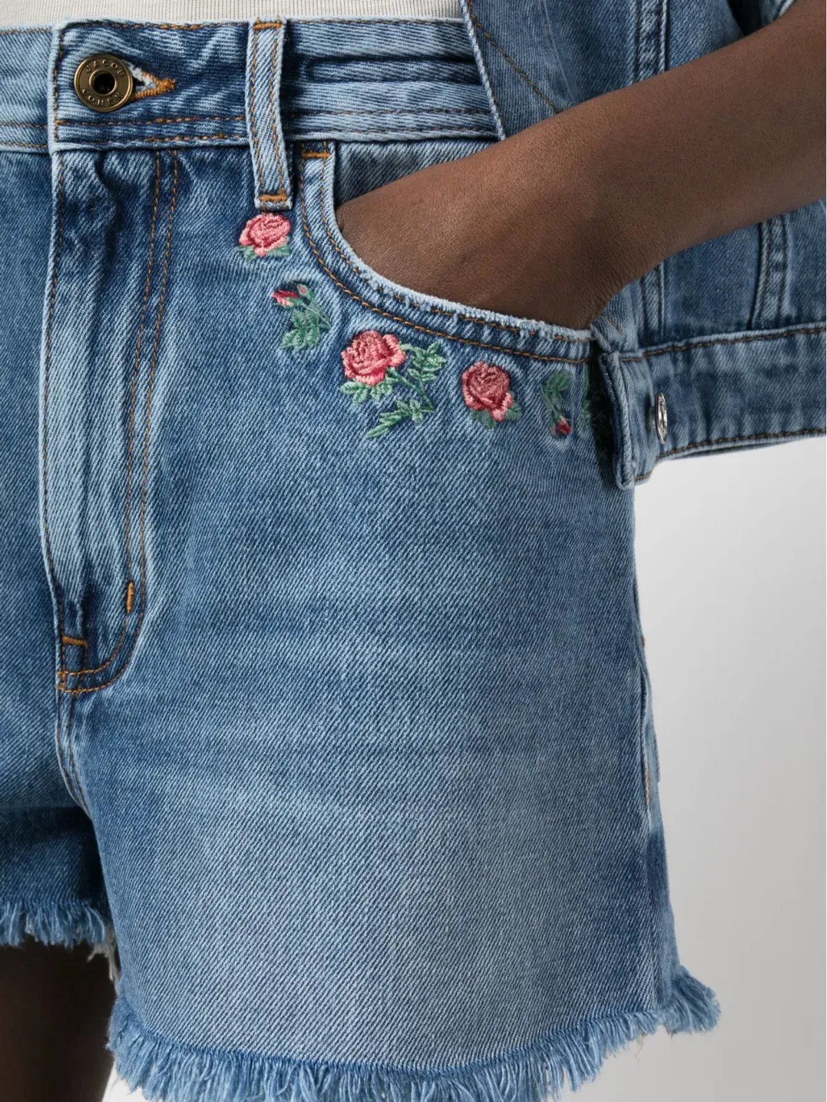 Jacob Cohën 花柄刺繍デニムショーツ - 画像5