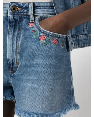 Jacob Cohën 花柄刺繍デニムショーツ - サムネイル5