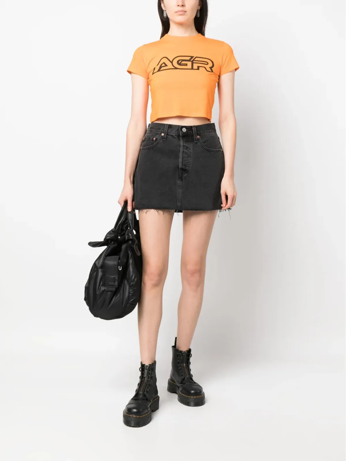 Levi's ロゴパッチ付きショートデニムスカート - 画像2