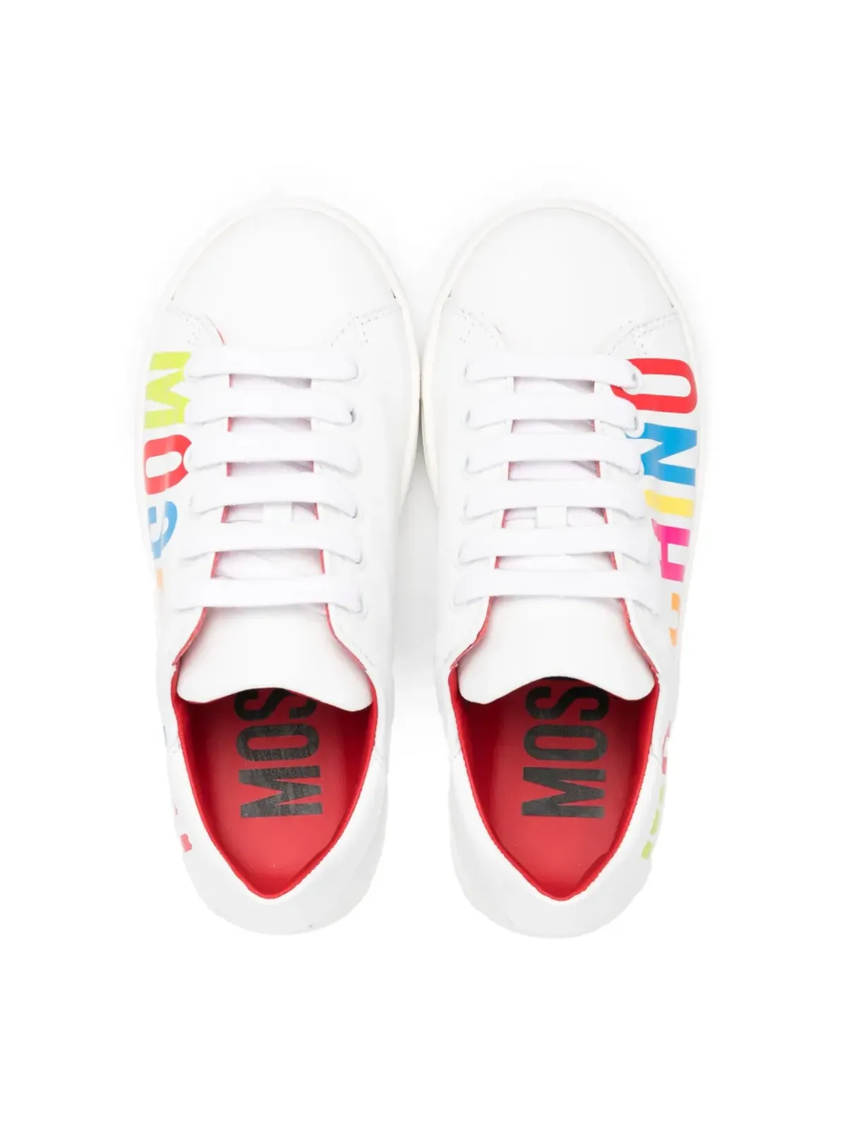 Moschino Kids ロゴプリント レザー スニーカー - 画像3