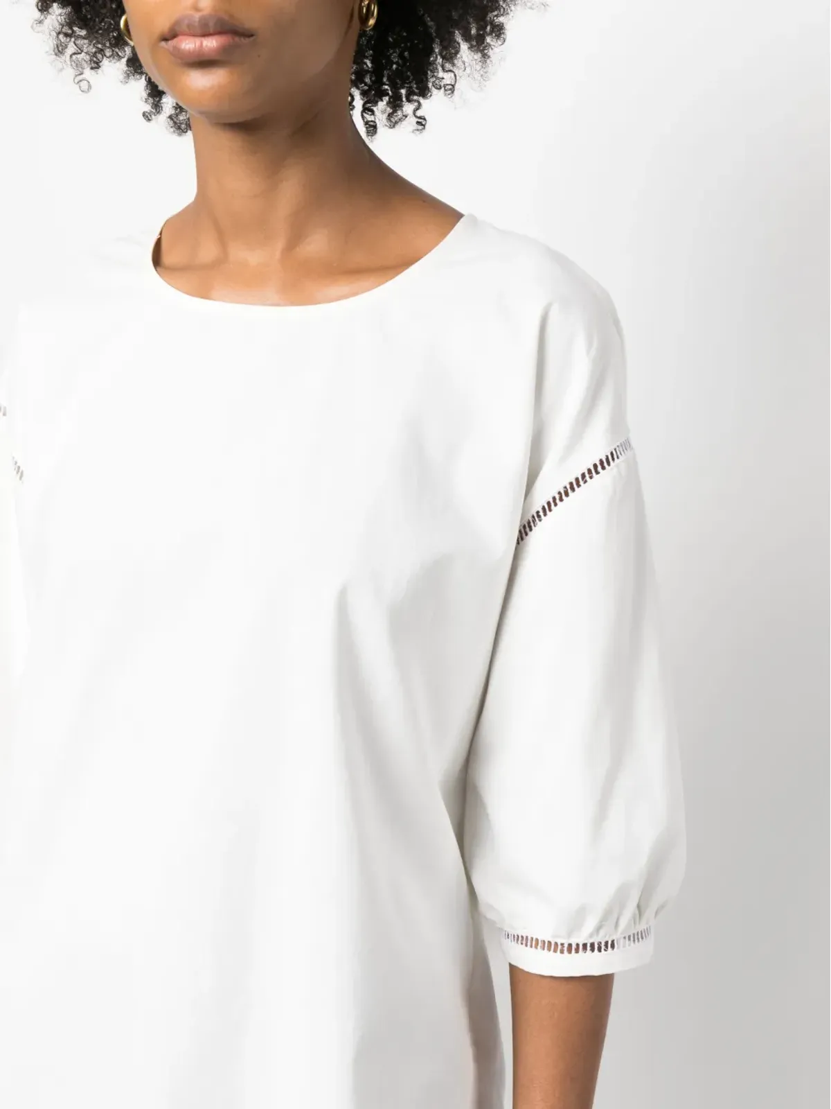 A.P.C. Georgiaオープンワークコットンブラウス - 画像5