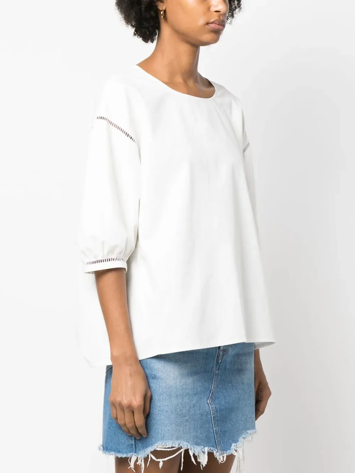A.P.C. Georgiaオープンワークコットンブラウス - 画像3