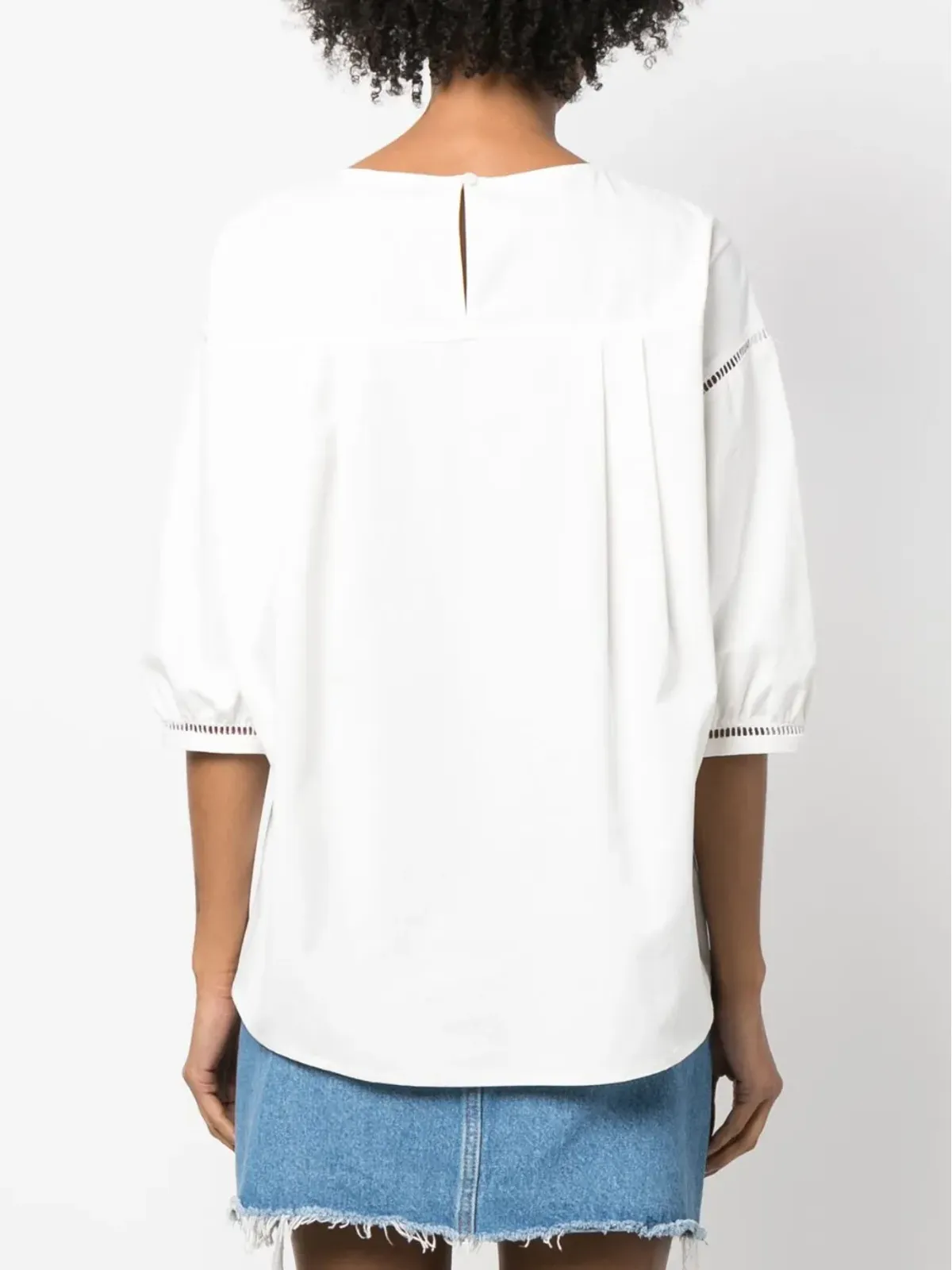 A.P.C. Georgiaオープンワークコットンブラウス - 画像4
