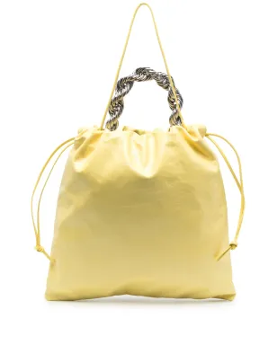 Jil Sander メタリック・トップハンドル・レザートートバッグ - イエロー - サムネイル1