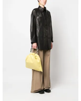 Jil Sander メタリック・トップハンドル・レザートートバッグ - イエロー - サムネイル2