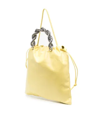 Jil Sander メタリック・トップハンドル・レザートートバッグ - イエロー - サムネイル3