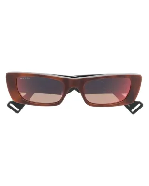 Gucci Eyewear rectangular-frame sunglasses - Brown - サムネイル1
