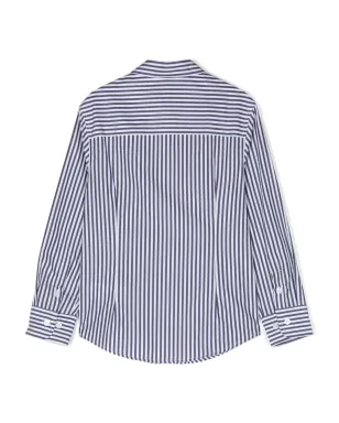 Fay Kids ストライプ柄シャツ - Blue - サムネイル2