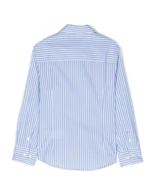 Fay Kids ストライプ柄の長袖シャツ - ブルー - サムネイル2
