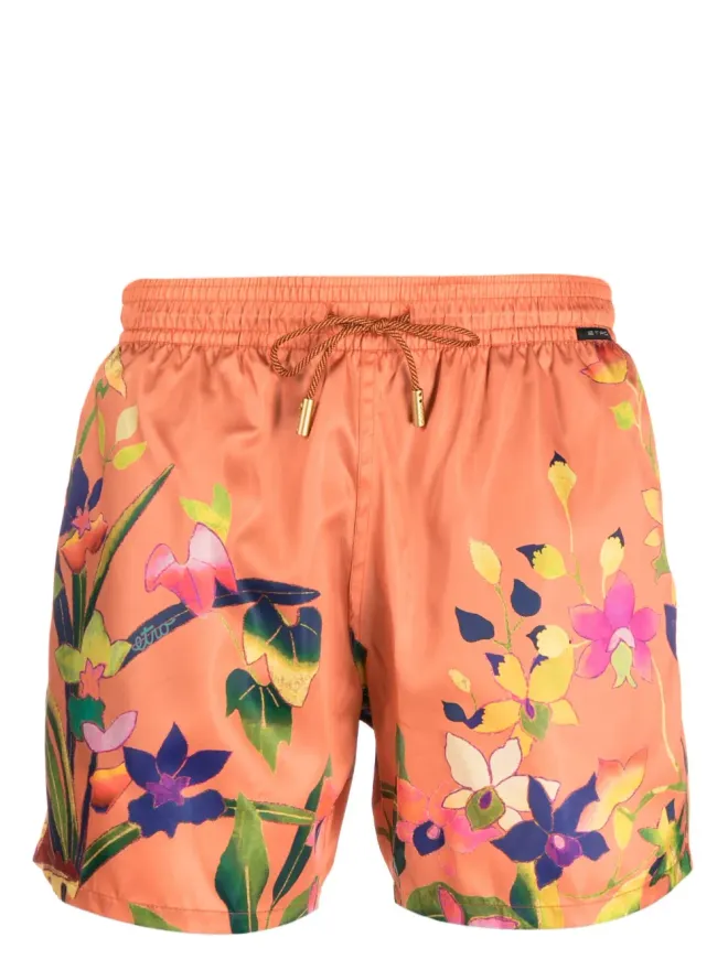 ETRO ETRO 花柄プリントスイムショーツ（オレンジ）の商品画像