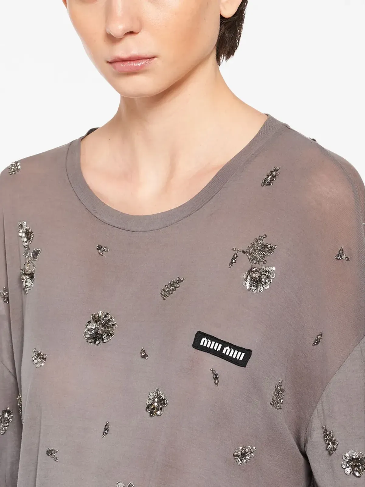 Miu Miu スパンコール付きジャージードレス - 画像5