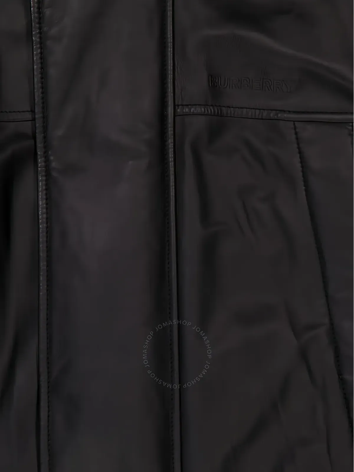 Burberry シアリングカラー レザーコート - ブラック - 画像4