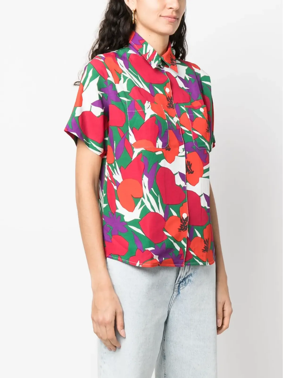 A.P.C. 花柄プリントの半袖シャツ - Red - 画像3