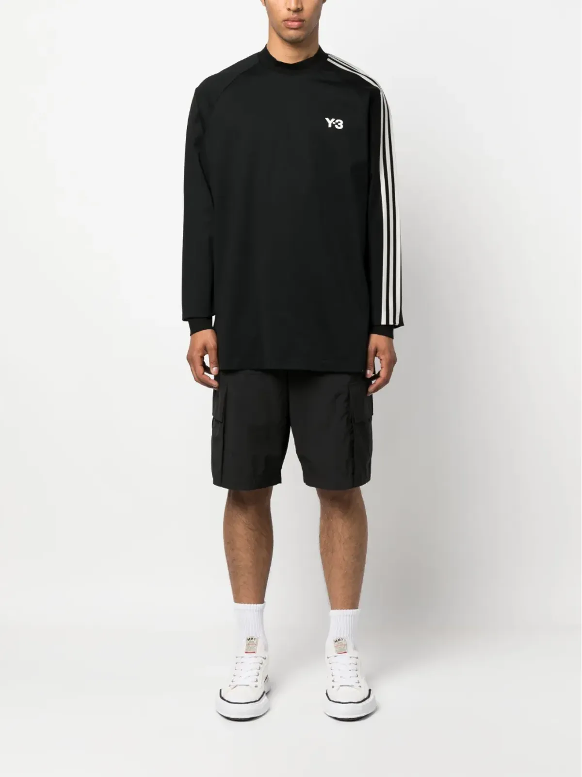Y-3 ロゴプリント3ストライプ スウェットシャツ - 画像2