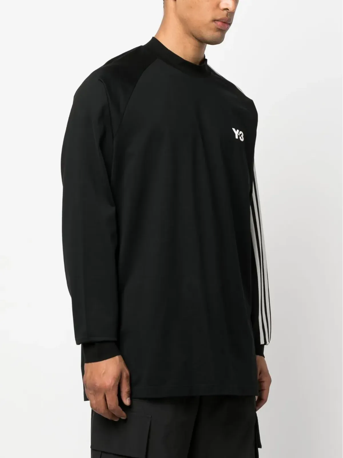 Y-3 ロゴプリント3ストライプ スウェットシャツ - 画像3