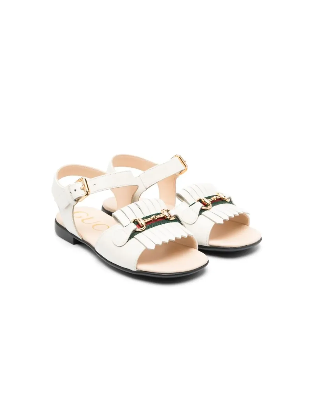 Gucci Kids レザー フラット サンダル - 画像1