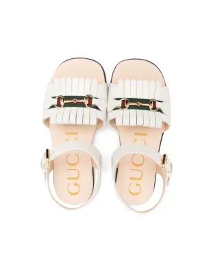 Gucci Kids レザー フラット サンダル - サムネイル3