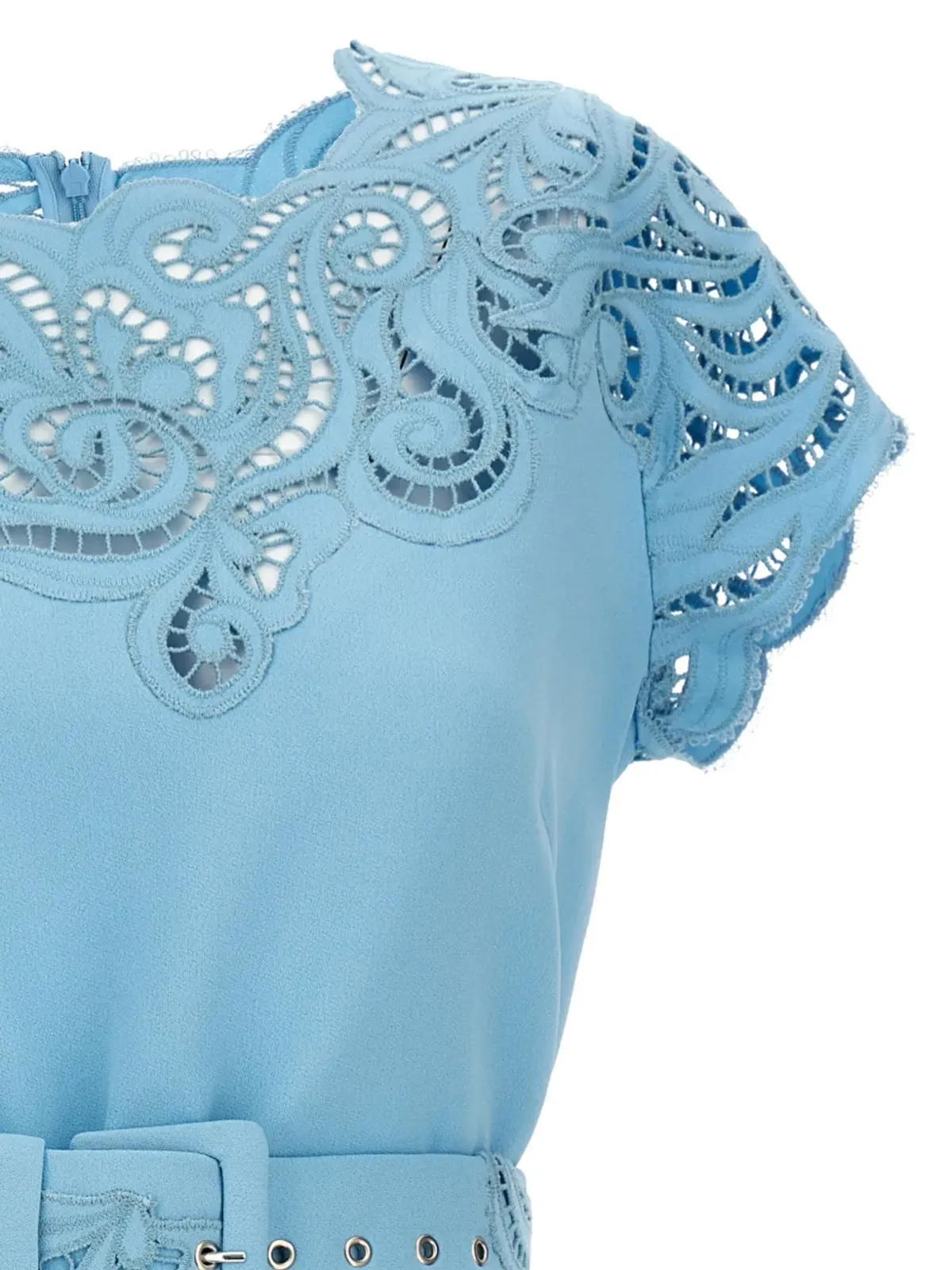 Ermanno Scervino 刺繍ベルト付きミニドレス ブルー - 画像4