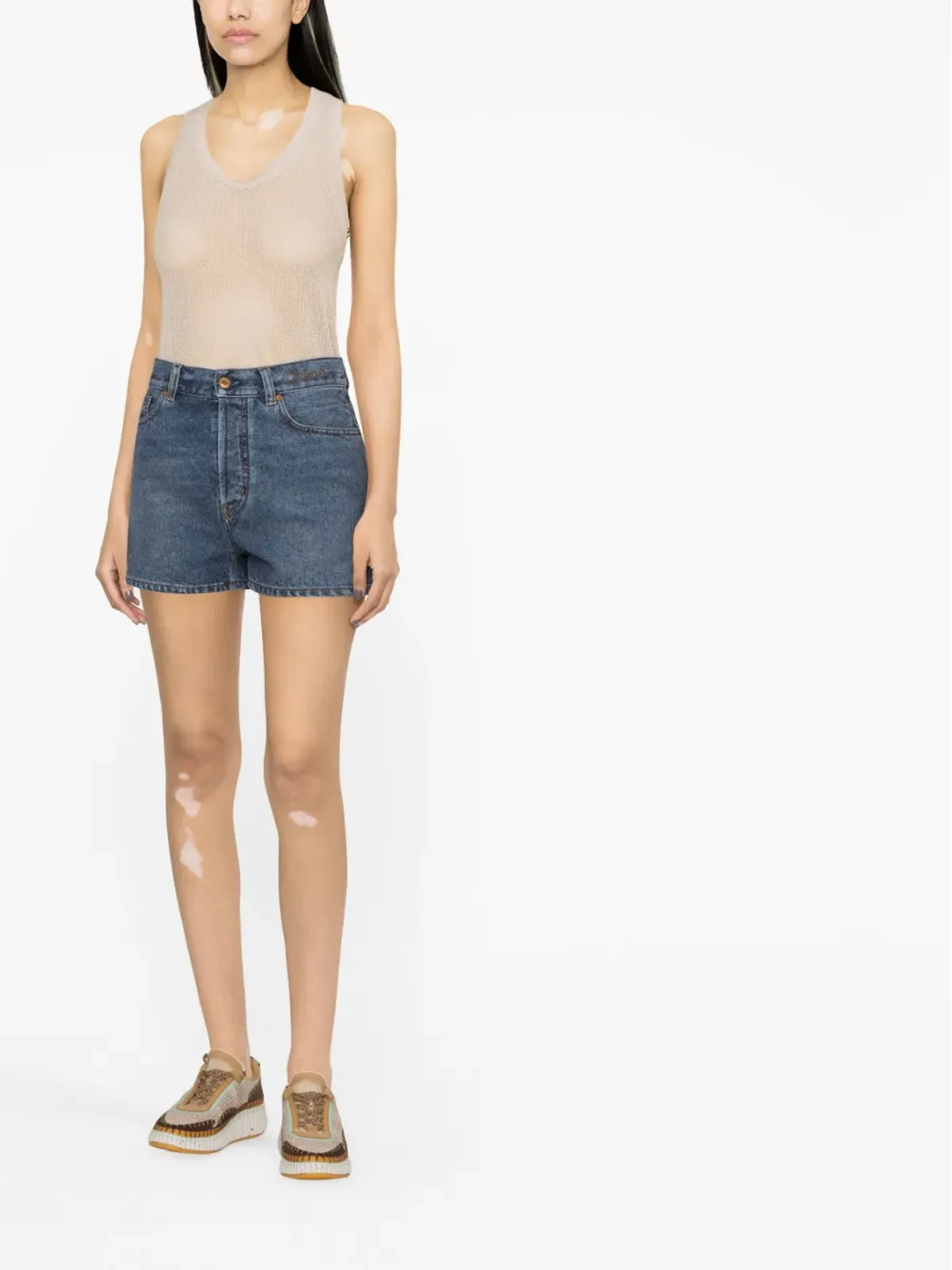 Chloé ハイウェスト デニムショーツ - ブルー - 画像2