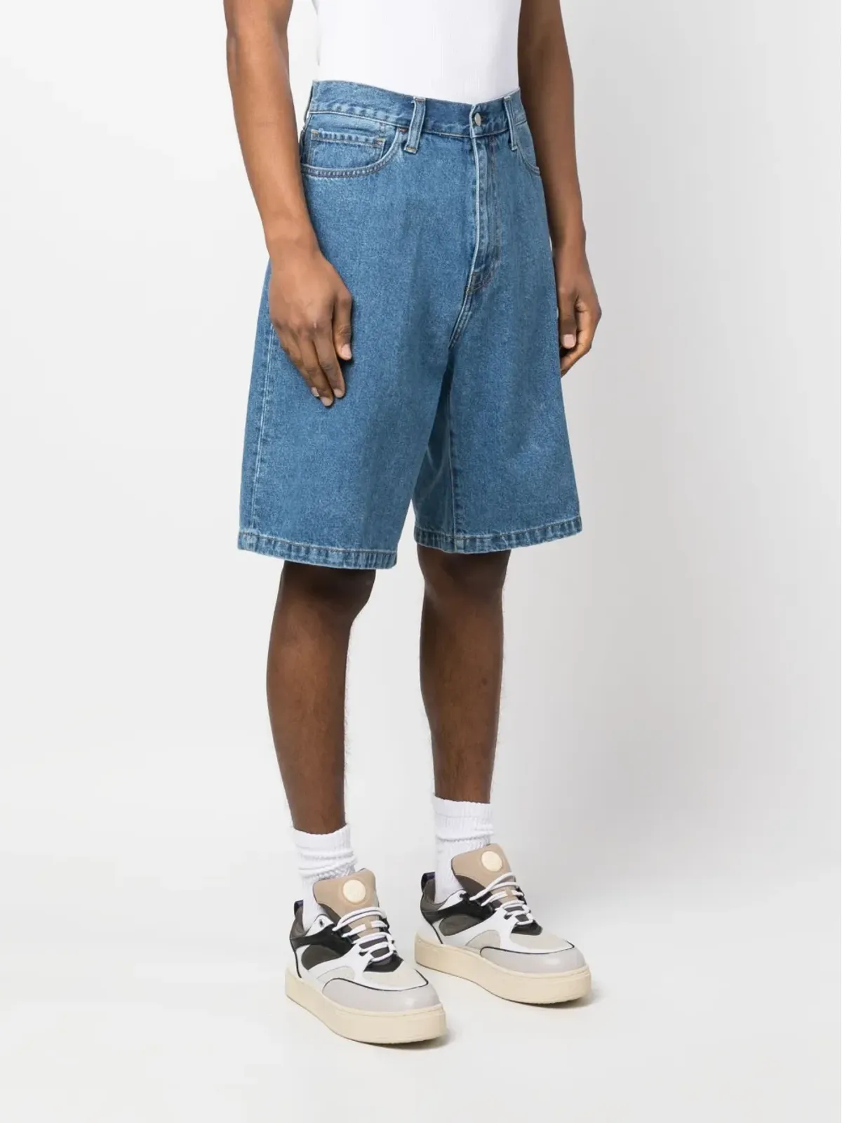 Carhartt WIP ロゴディテール デニムショーツ - 画像3