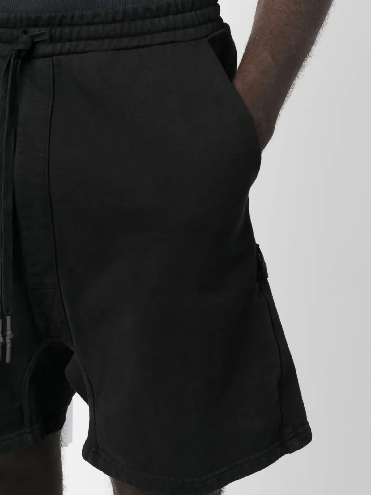 Boris Bidjan Saberi ドローストリングウエスト コットンショーツ ブラック - 画像5