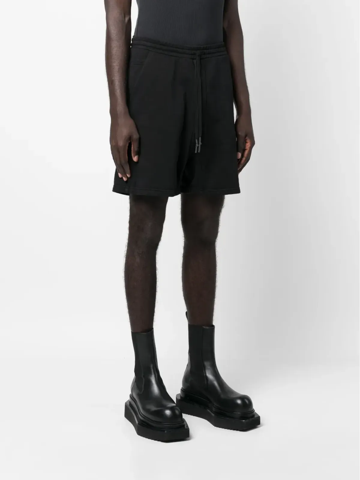 Boris Bidjan Saberi ドローストリングウエスト コットンショーツ ブラック - 画像3
