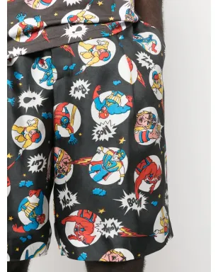 Moschino コミックプリント シルクショートパンツ - サムネイル5