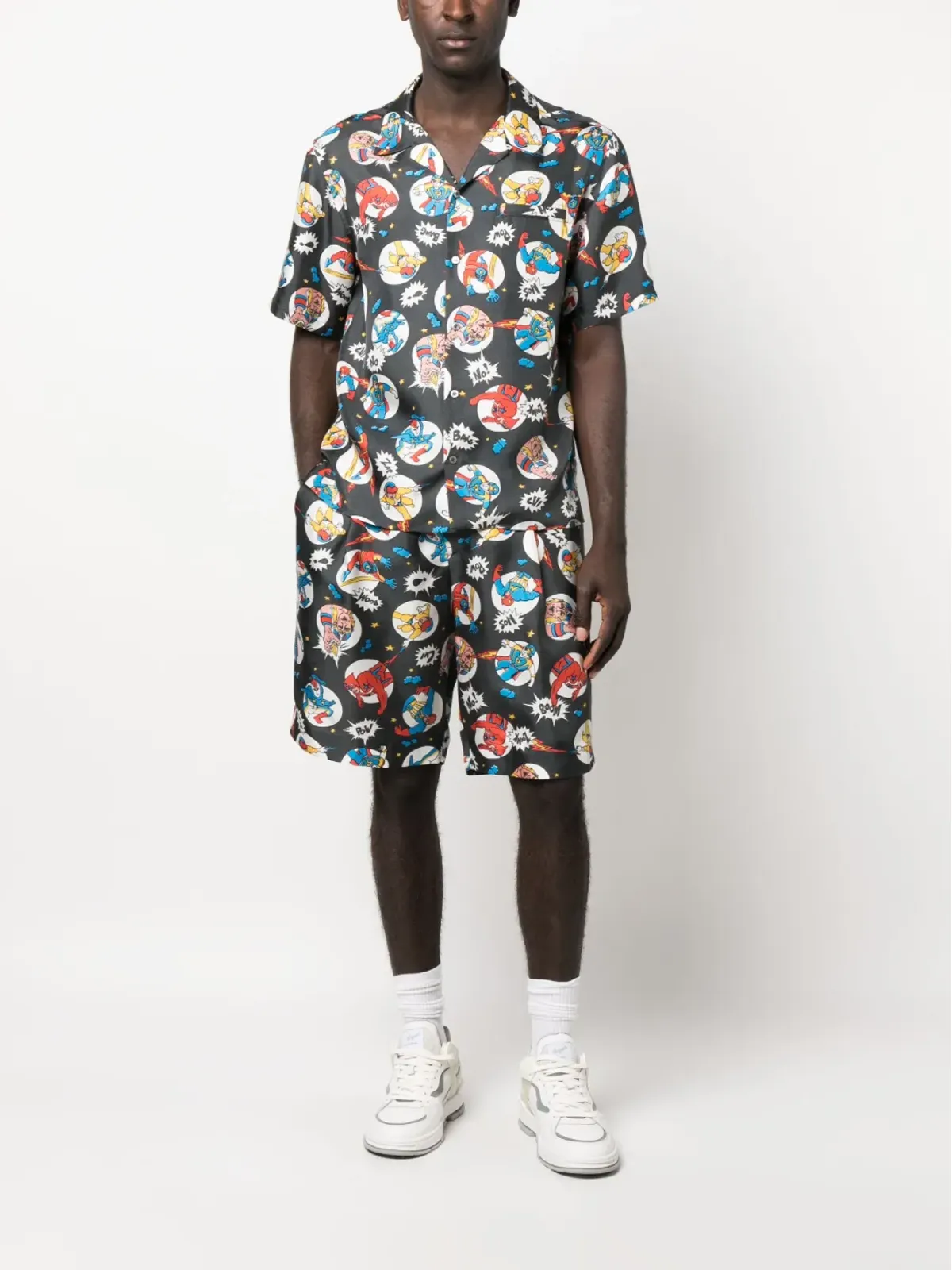 Moschino コミックプリント シルクショートパンツ - 画像2