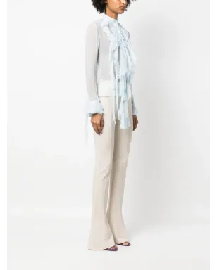 Ermanno Scervino フリル付きシアーシルクシャツ - サムネイル3