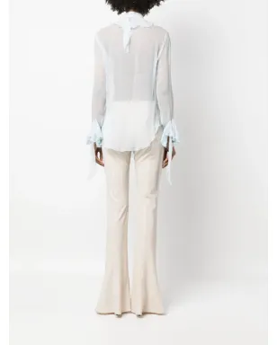 Ermanno Scervino フリル付きシアーシルクシャツ - サムネイル4