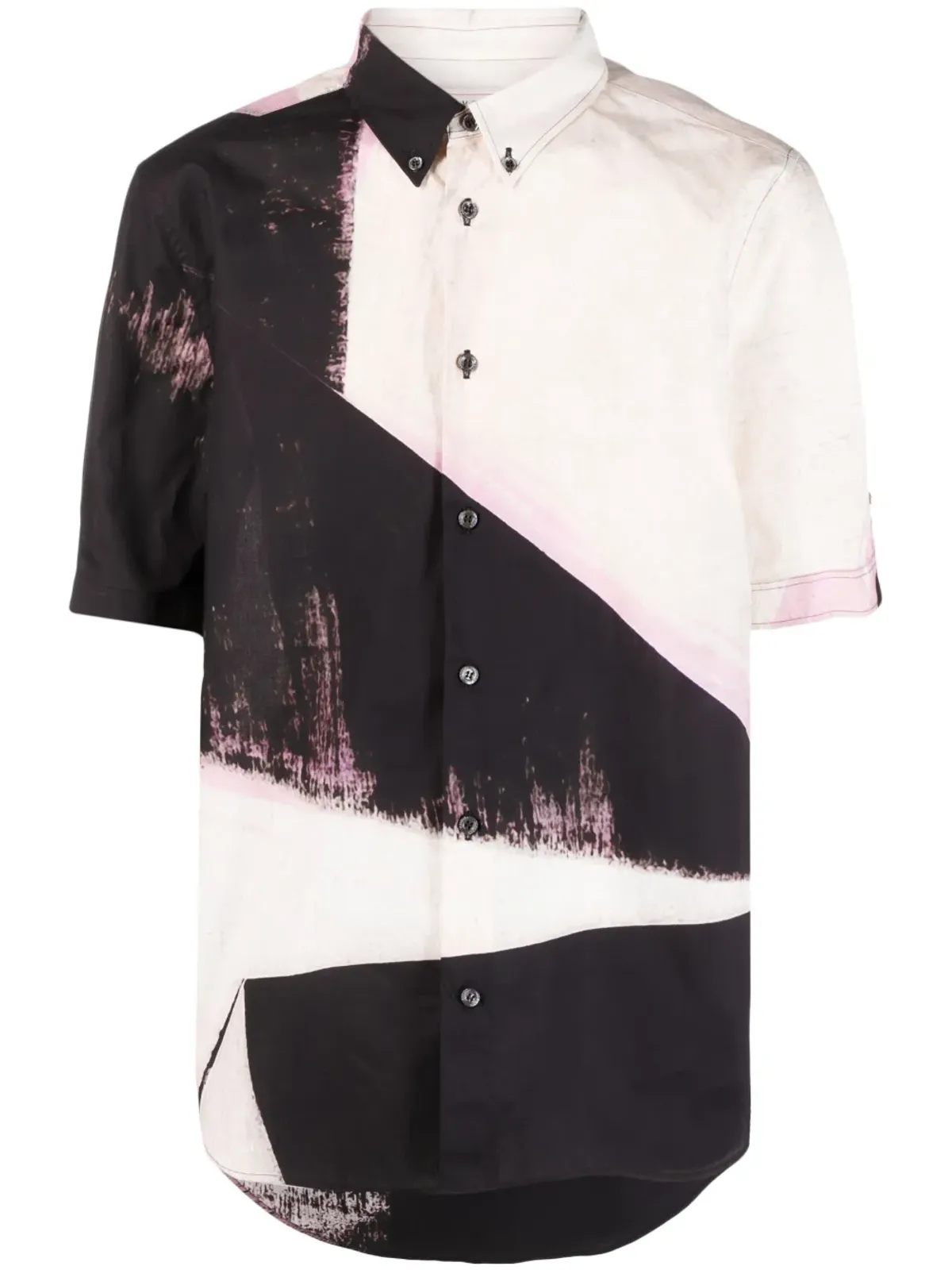 Alexander McQueen ブラッシュストローク コットンシャツ ピンク - 画像1