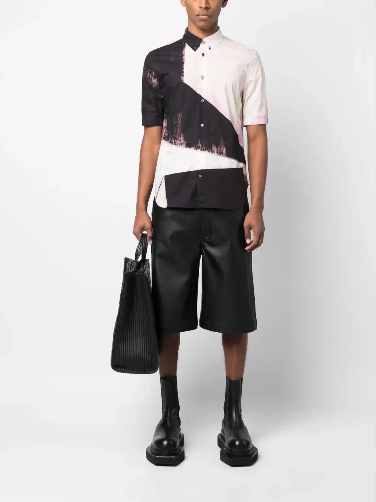 Alexander McQueen ブラッシュストローク コットンシャツ ピンク - 画像2